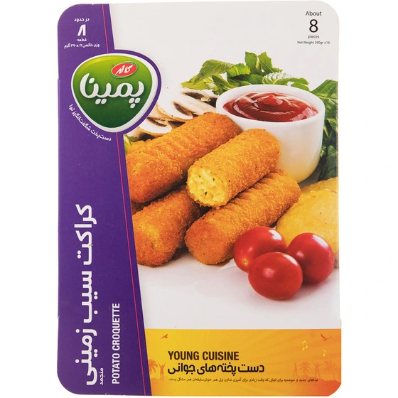 قیمت و خرید کراکت سیب زمینی نیمه آماده 390 گرمی پمینا + عمده و به صرفه